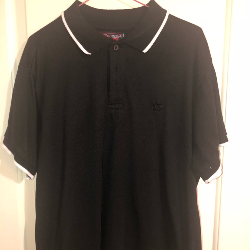 Black polo shirt